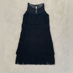 White House Black Market Black Fringe Dress